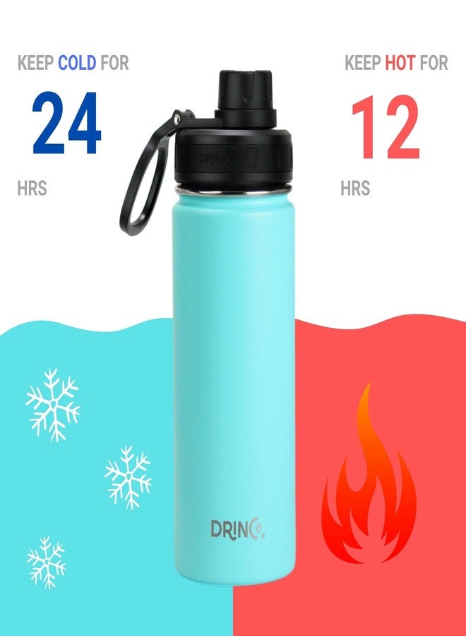 DRINCO Stainless Steel Water Bottle Spout Lid Vacuum Insulated Double Wall Water Bottle Wide Mouth (40oz 32oz 22oz 18oz 14oz) Leak Proof Keeps Cold or Hot (18 oz, 18oz Teal) - Image 5